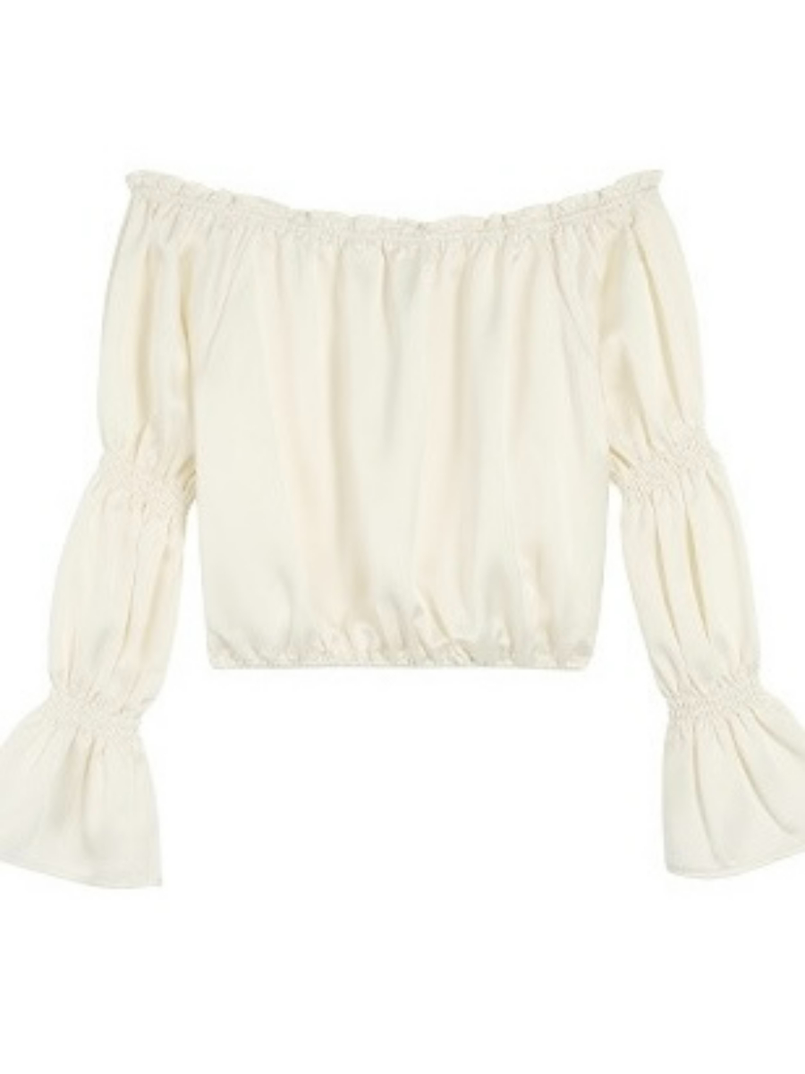 Jesse Off Shoulder Satin Top-The Black Bow-