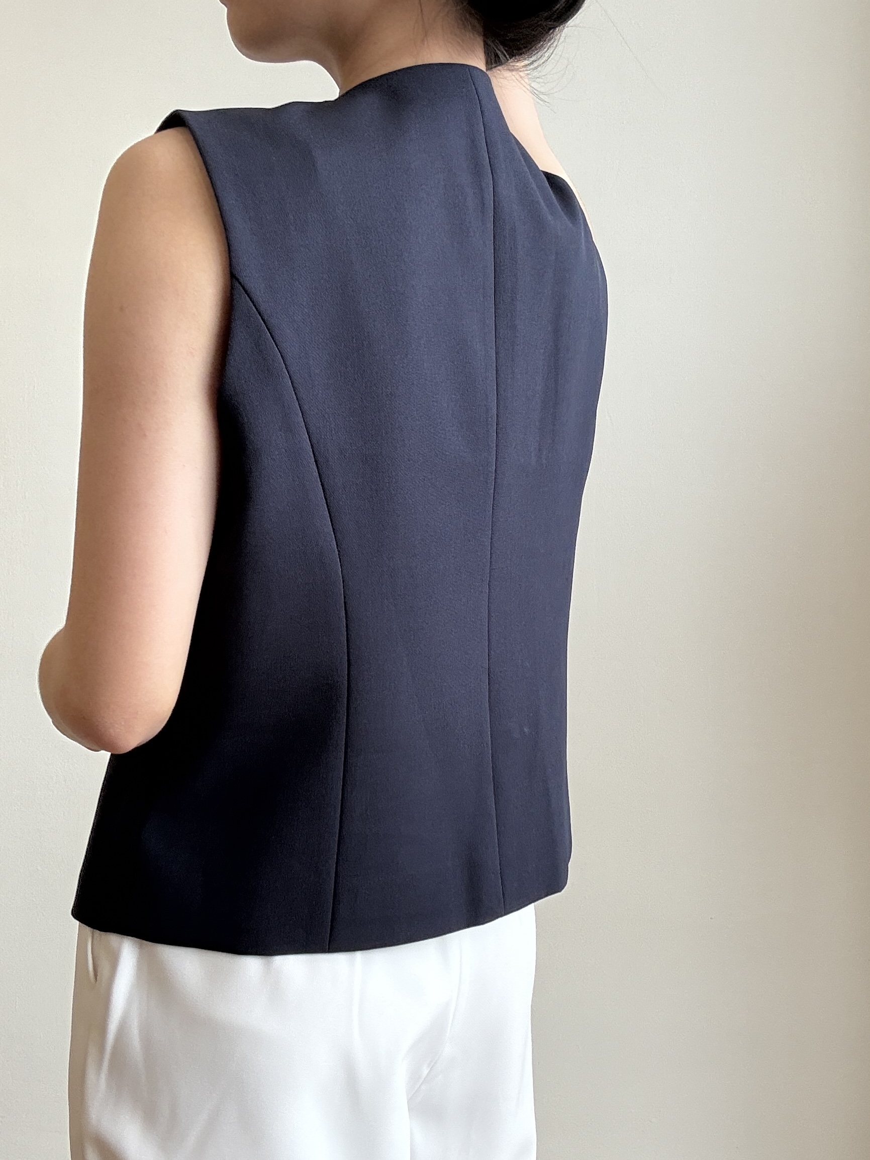 Vicky Asymmetric Button Vest