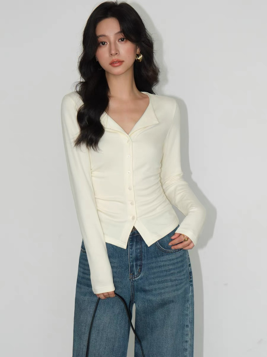 Jolene Flip Collar Knit Top-The Black Bow-