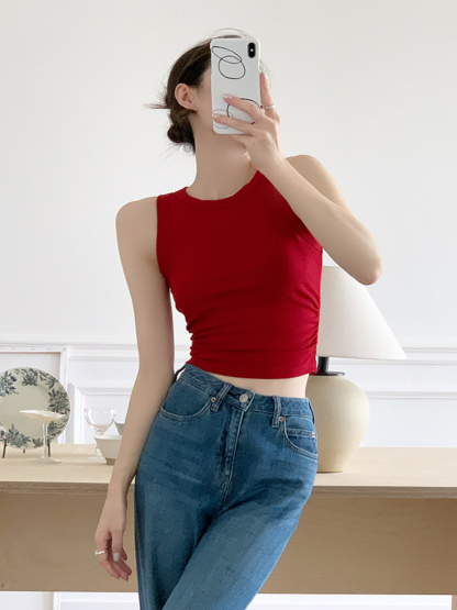 Nyx Round Neck Crop Top-The Black Bow-