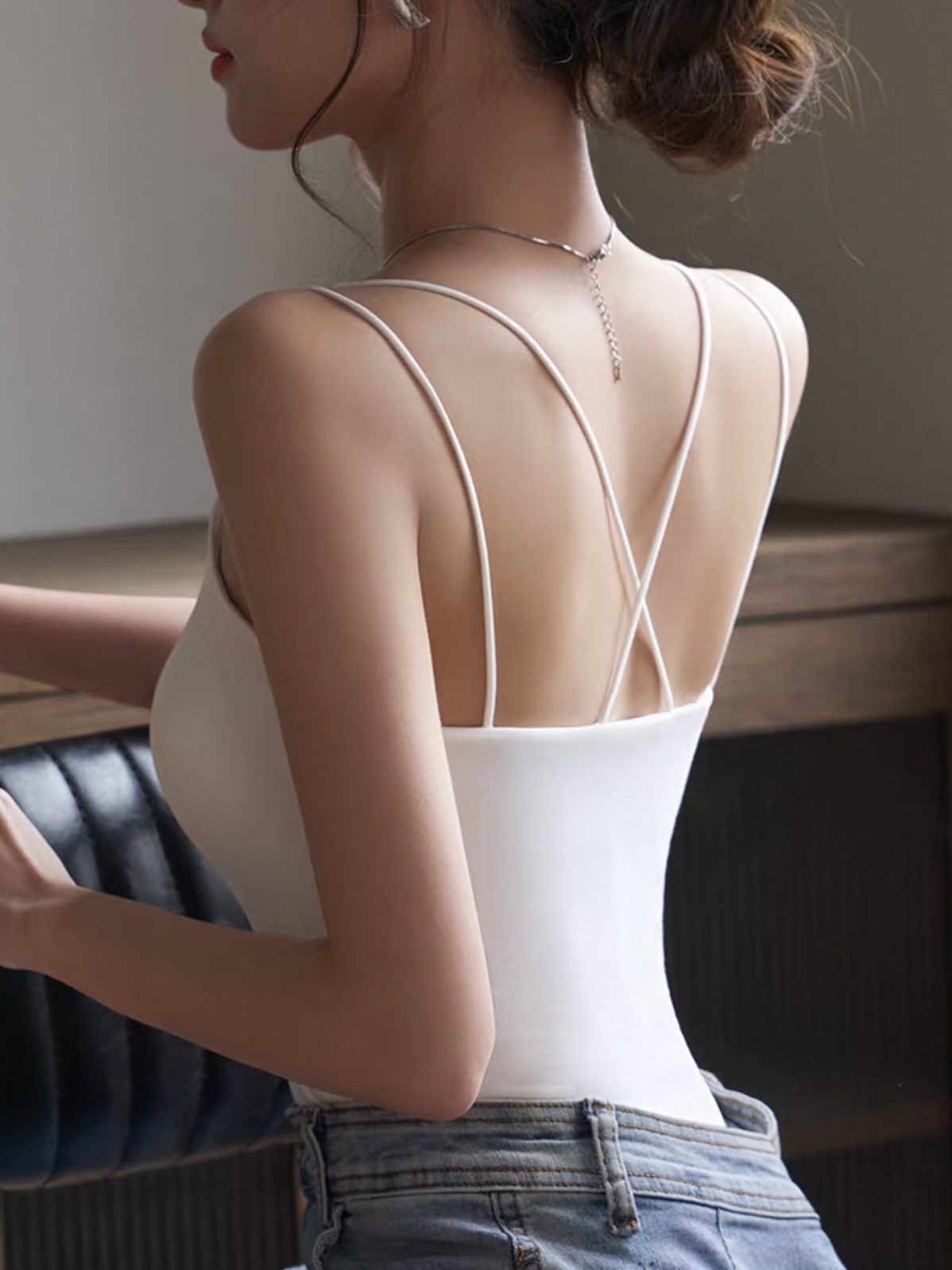 Dovey Cross-Back Cami Padded Top