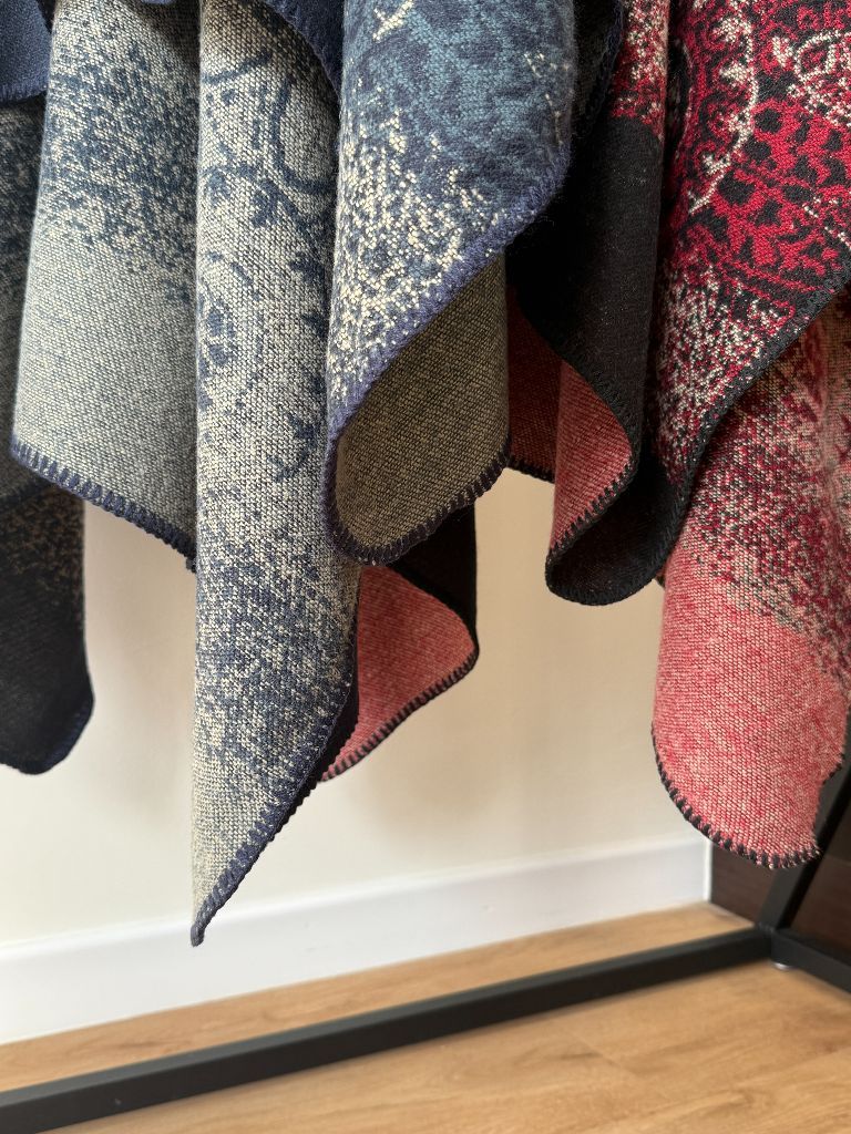 Rosetti Two-Sided Color Block Shawl Wrap