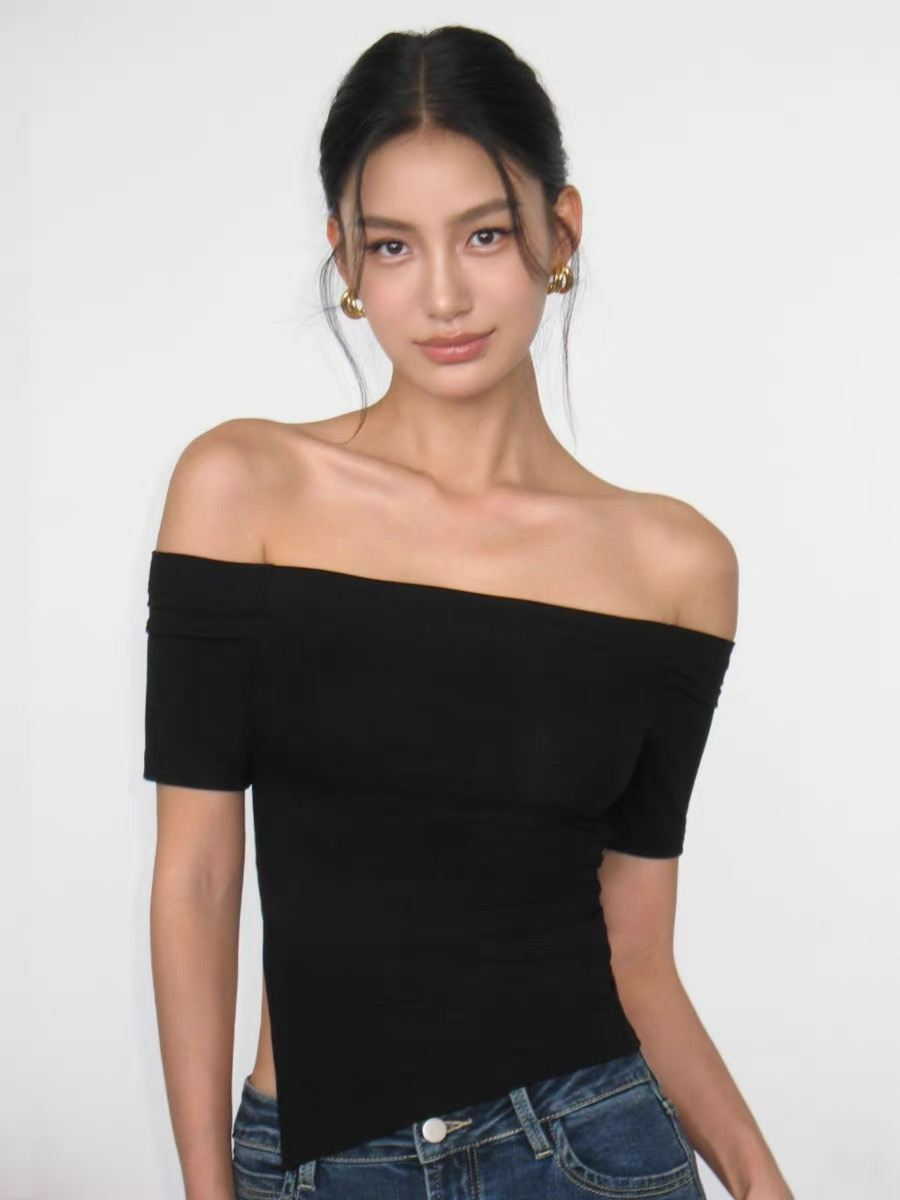 Jaja One Shoulder Asymmetric Knit Top-The Black Bow-