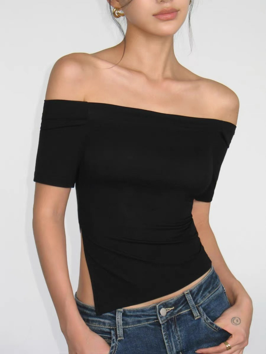 Jaja One Shoulder Asymmetric Knit Top-The Black Bow-