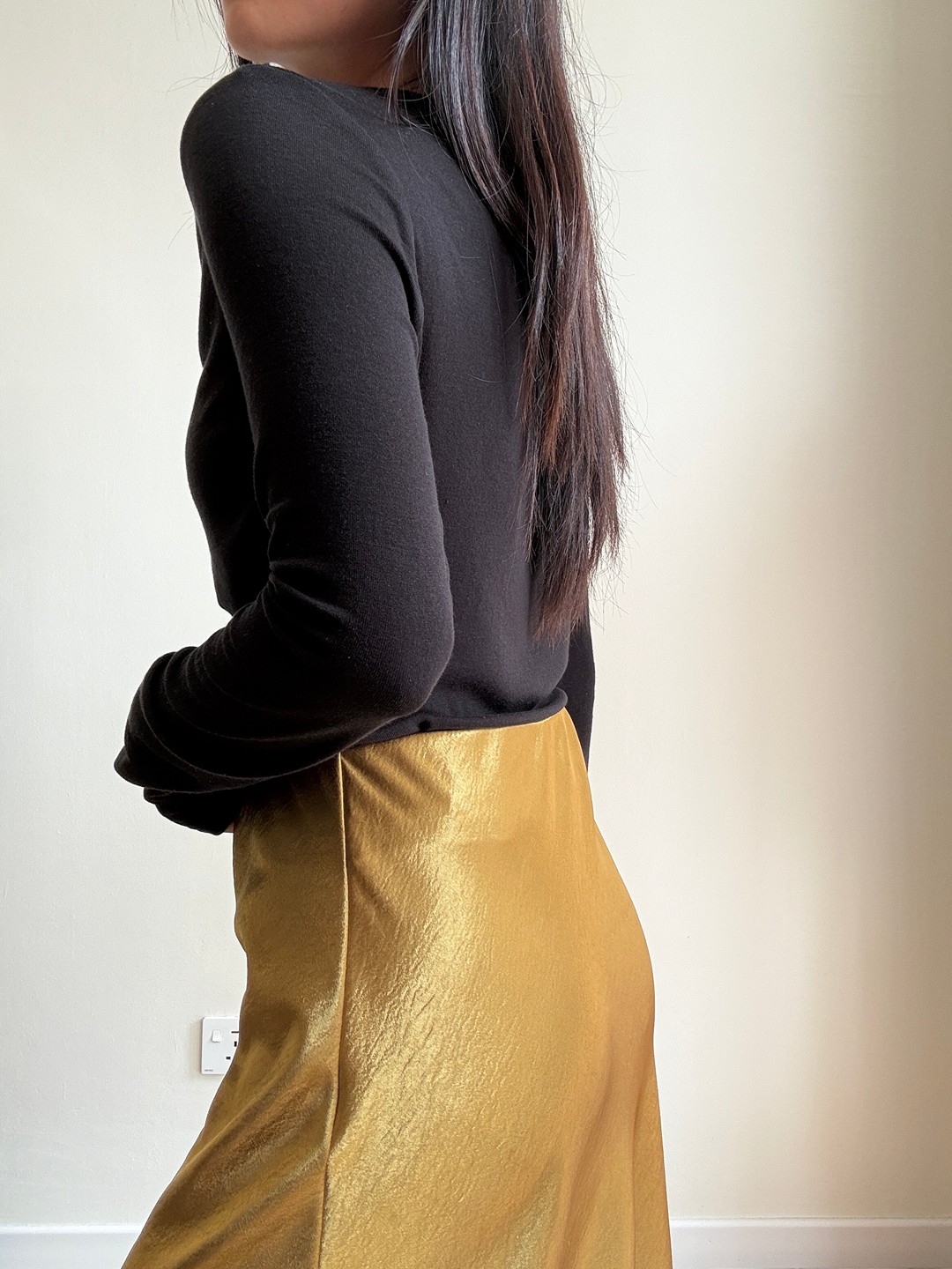 【Elegant Minimalist】Metal Detail Top + Satin Skirt (Order Separately)