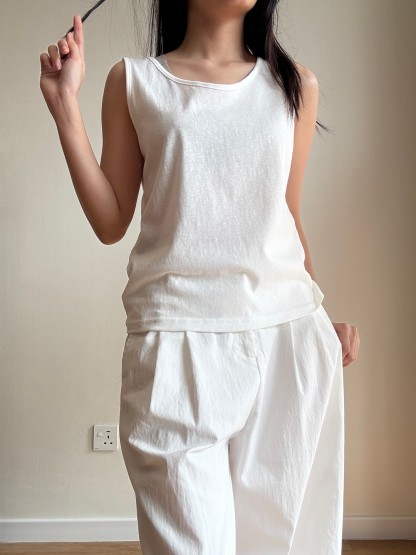 【Effortless Chic】Singlet + Relaxed Wide Leg Pants (Sold Separately)