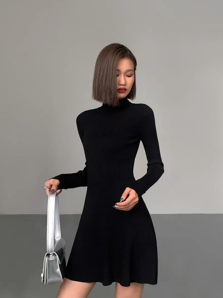 Joan High Neck Mini Dress-The Black Bow-