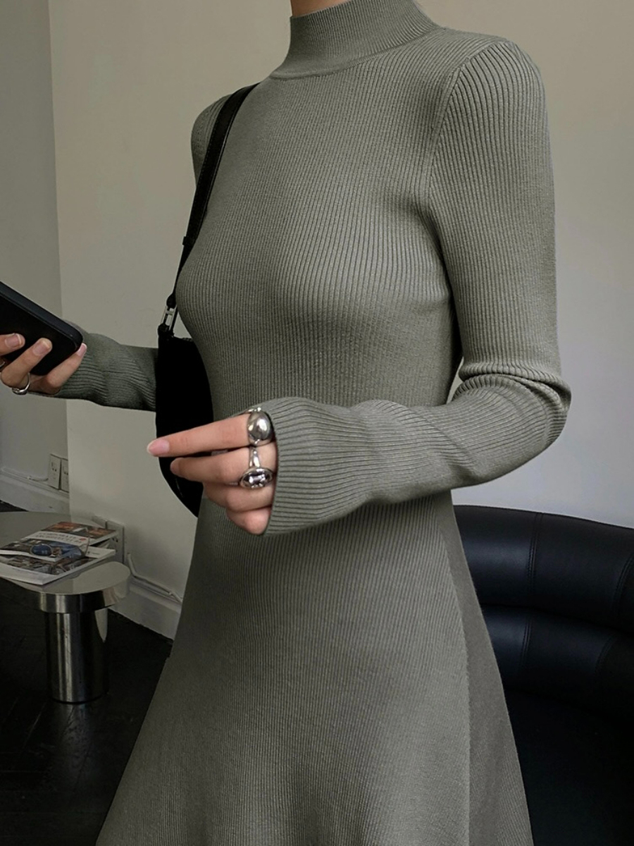 Joan High Neck Mini Dress-The Black Bow-