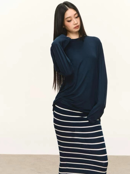 Olivia Long Sleeve Top & Stripe Skirt (Sold Seperately)