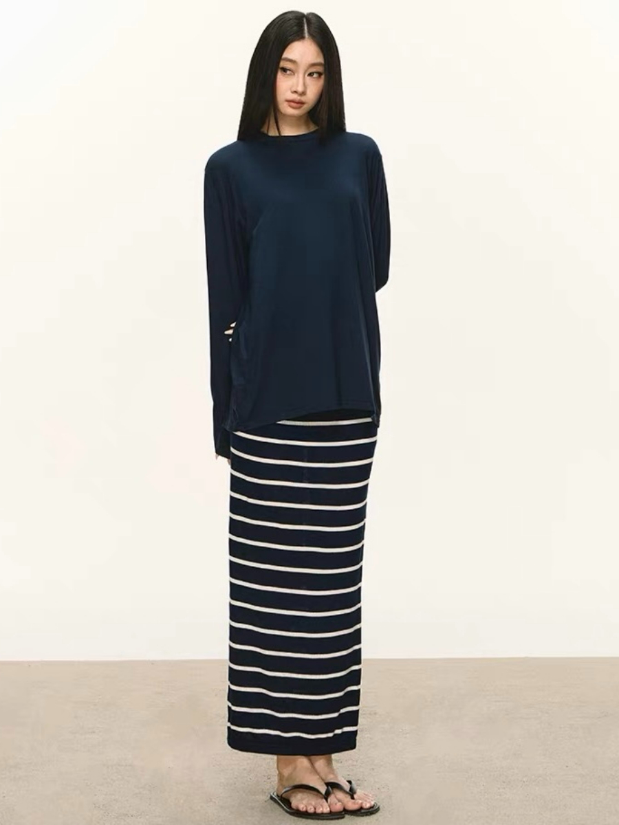 Olivia Long Sleeve Top & Stripe Skirt (Sold Seperately)