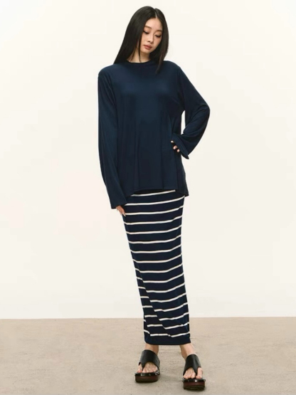 Olivia Long Sleeve Top & Stripe Skirt (Sold Seperately)