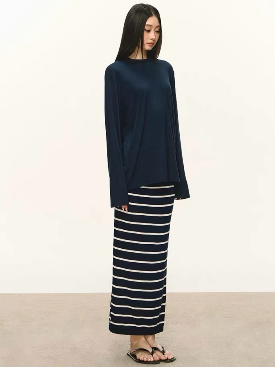 Olivia Long Sleeve Top & Stripe Skirt (Sold Seperately)