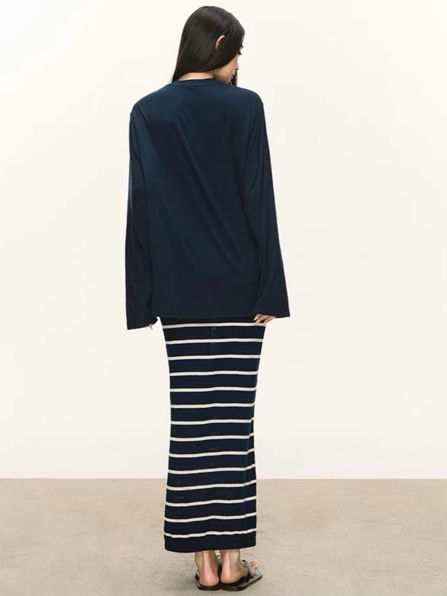 Olivia Long Sleeve Top & Stripe Skirt (Sold Seperately)