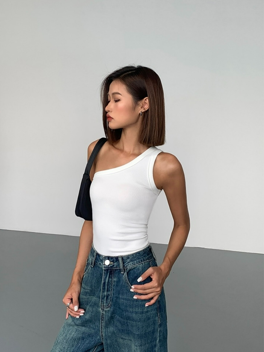 Jen One Shoulder Knit Top-The Black Bow-