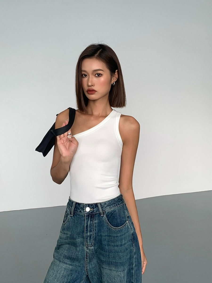 Jen One Shoulder Knit Top-The Black Bow-