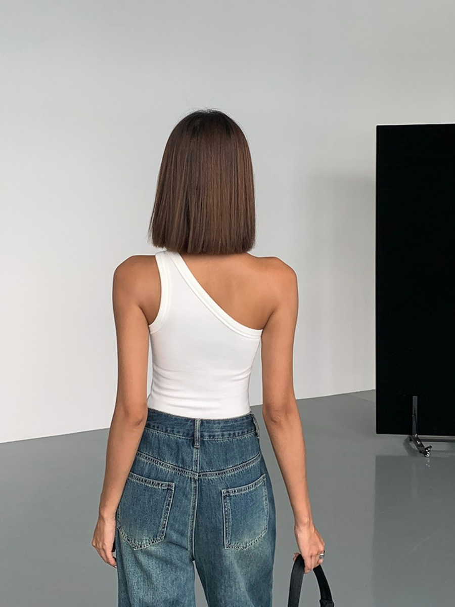 Jen One Shoulder Knit Top-The Black Bow-