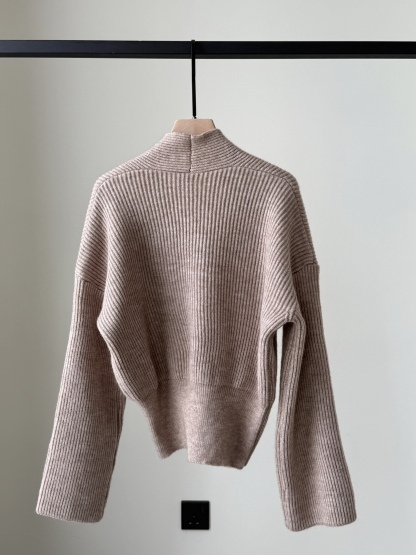 Linlay V-Collar Sweater (Discounted-Free size)-The Black Bow-