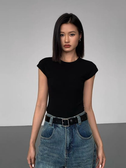 Janiya Cap Sleeve Top-The Black Bow-