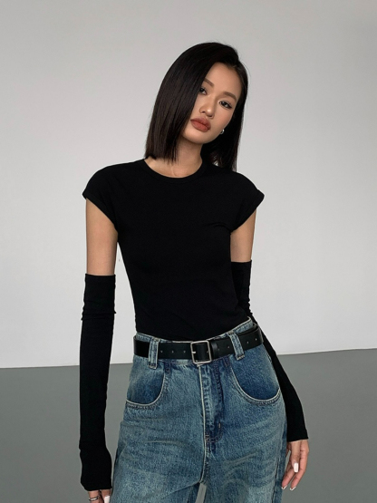 Janiya Cap Sleeve Top-The Black Bow-