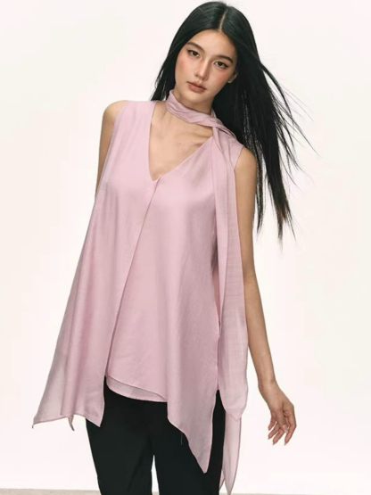 Odette Flowy Sleeveless Top with Tie