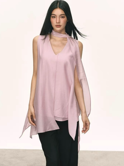 Odette Flowy Sleeveless Top with Tie