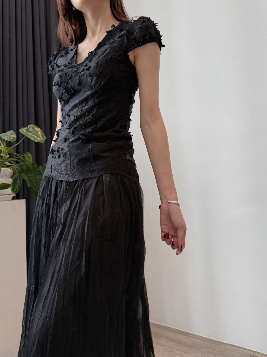 Chandriene 3D Floral Skirt Set (Discounted-M, L size)