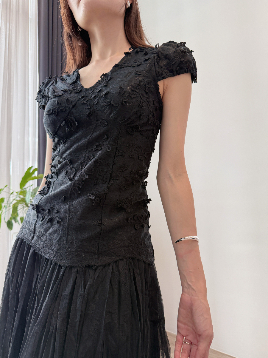 Chandriene 3D Floral Skirt Set (Discounted-M, L size)