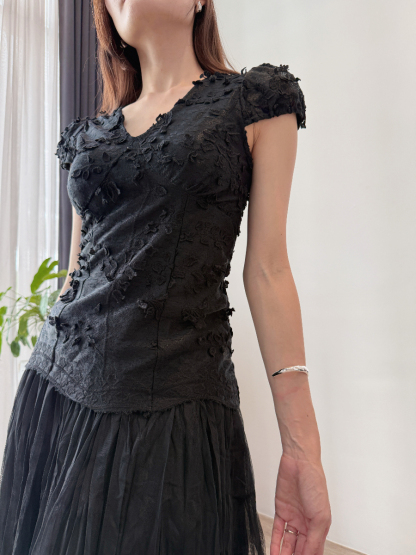 Chandriene 3D Floral Skirt Set (Discounted-M, L size)