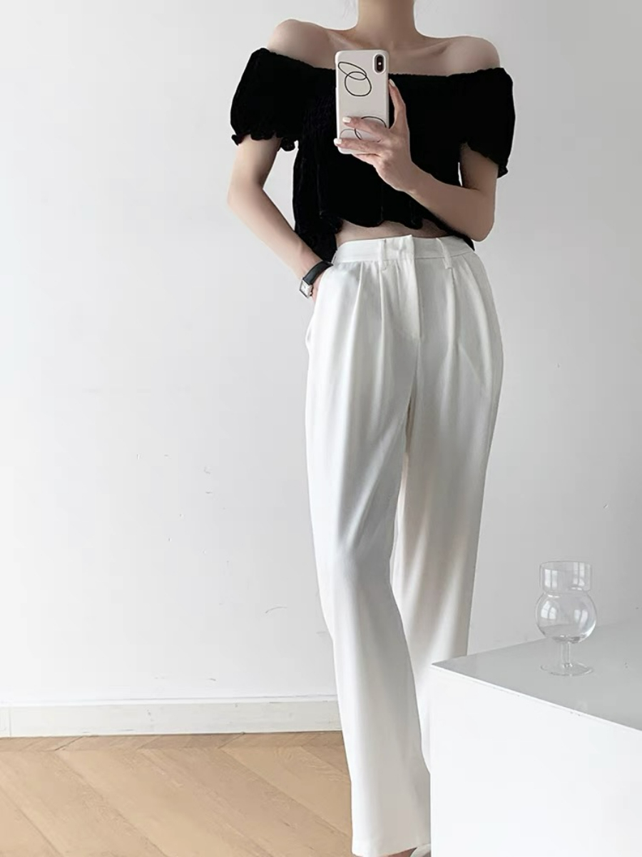 Wynter Straight Cut Pants-The Black Bow-
