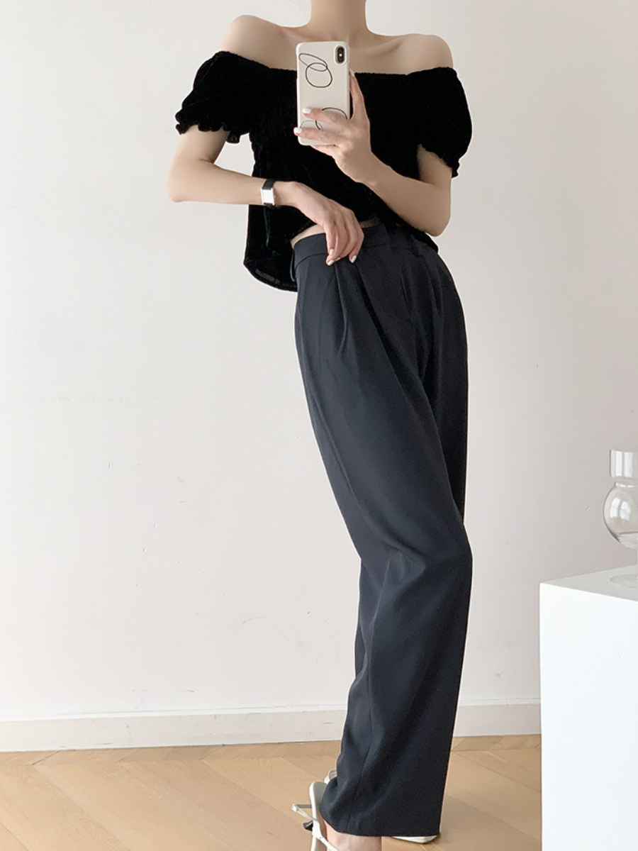 Wynter Straight Cut Pants-The Black Bow-