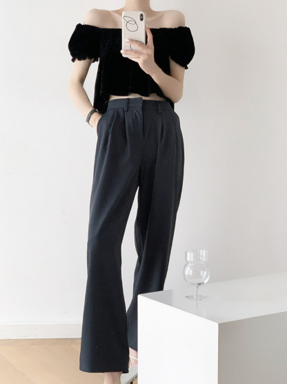 Wynter Straight Cut Pants-The Black Bow-