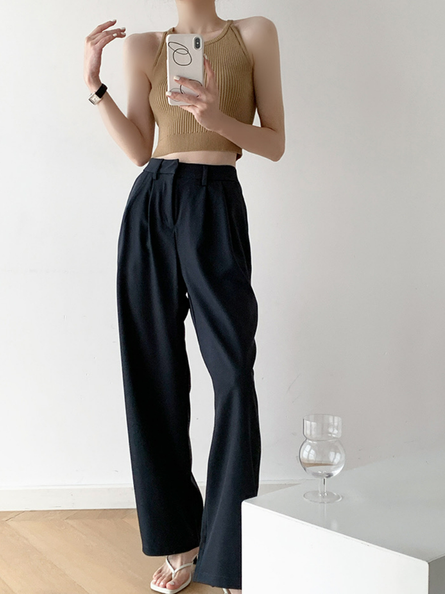 Wynter Straight Cut Pants-The Black Bow-