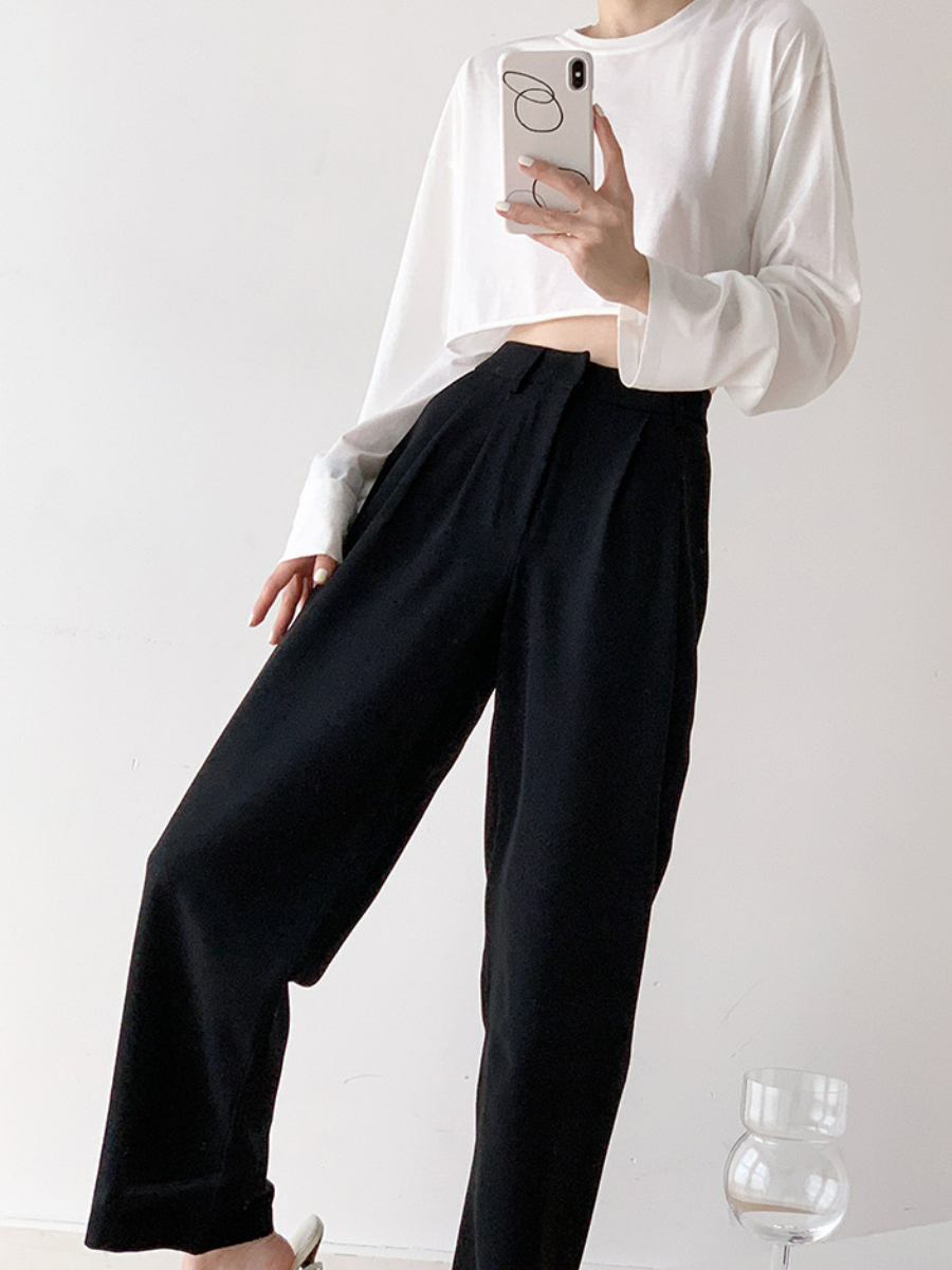 Wynter Straight Cut Pants-The Black Bow-