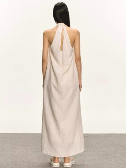 Odessa V-Collar Tencel Linen Maxi Dress