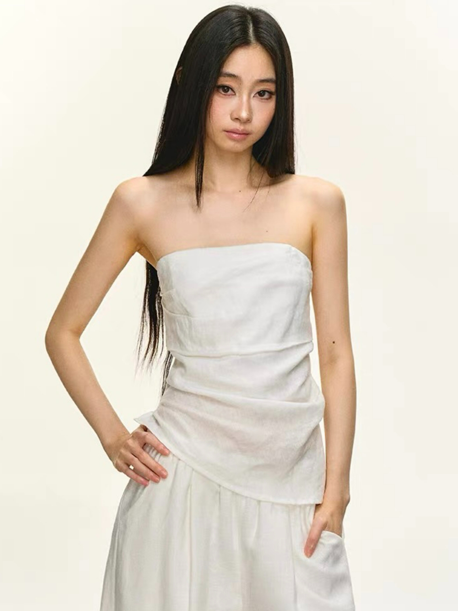 Destinee Linen Tube Top & Ramie Pants Set