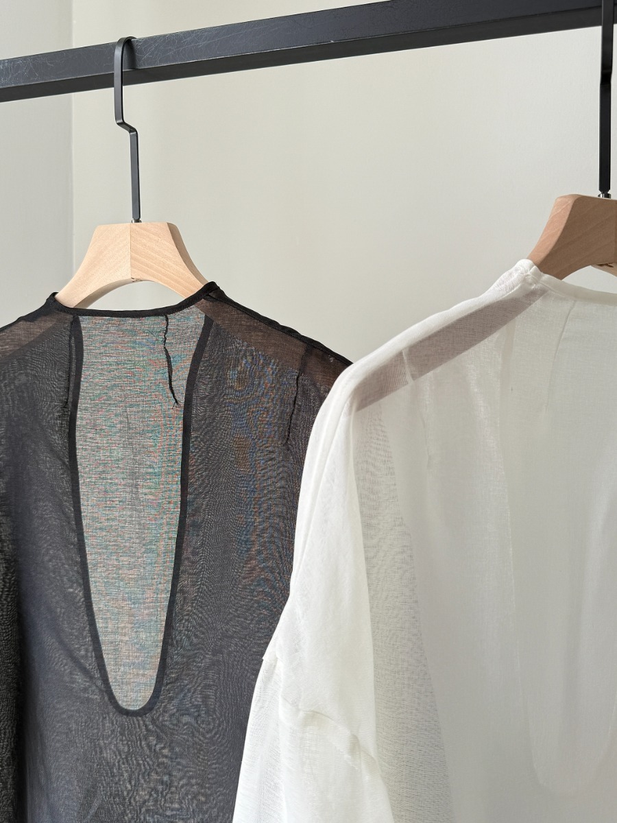 Viori Sheer Linen Top-The Black Bow-