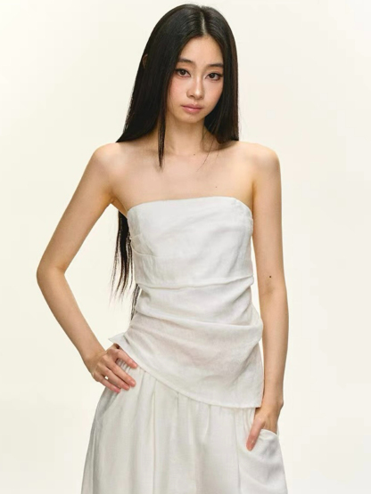 Destinee Linen Tube Top & Ramie Pants Set