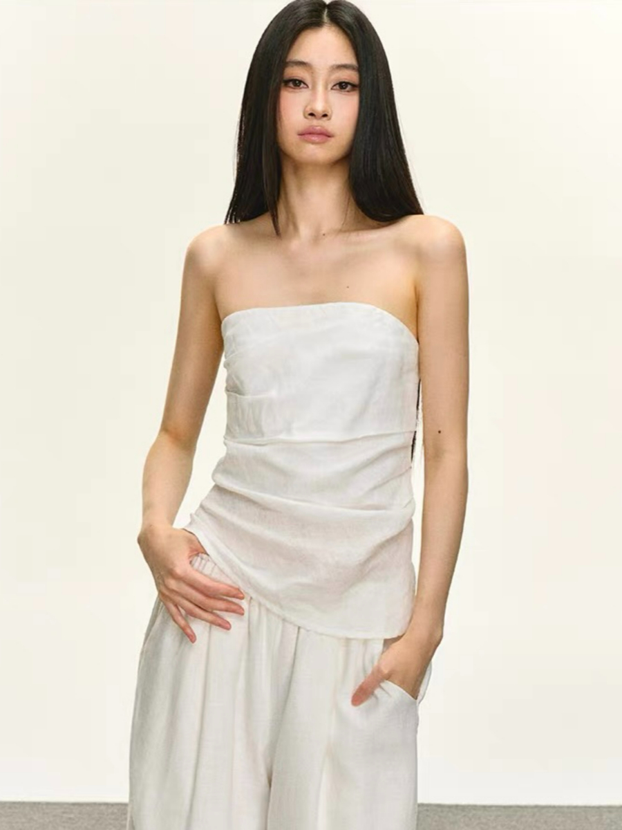 Destinee Linen Tube Top & Ramie Pants Set