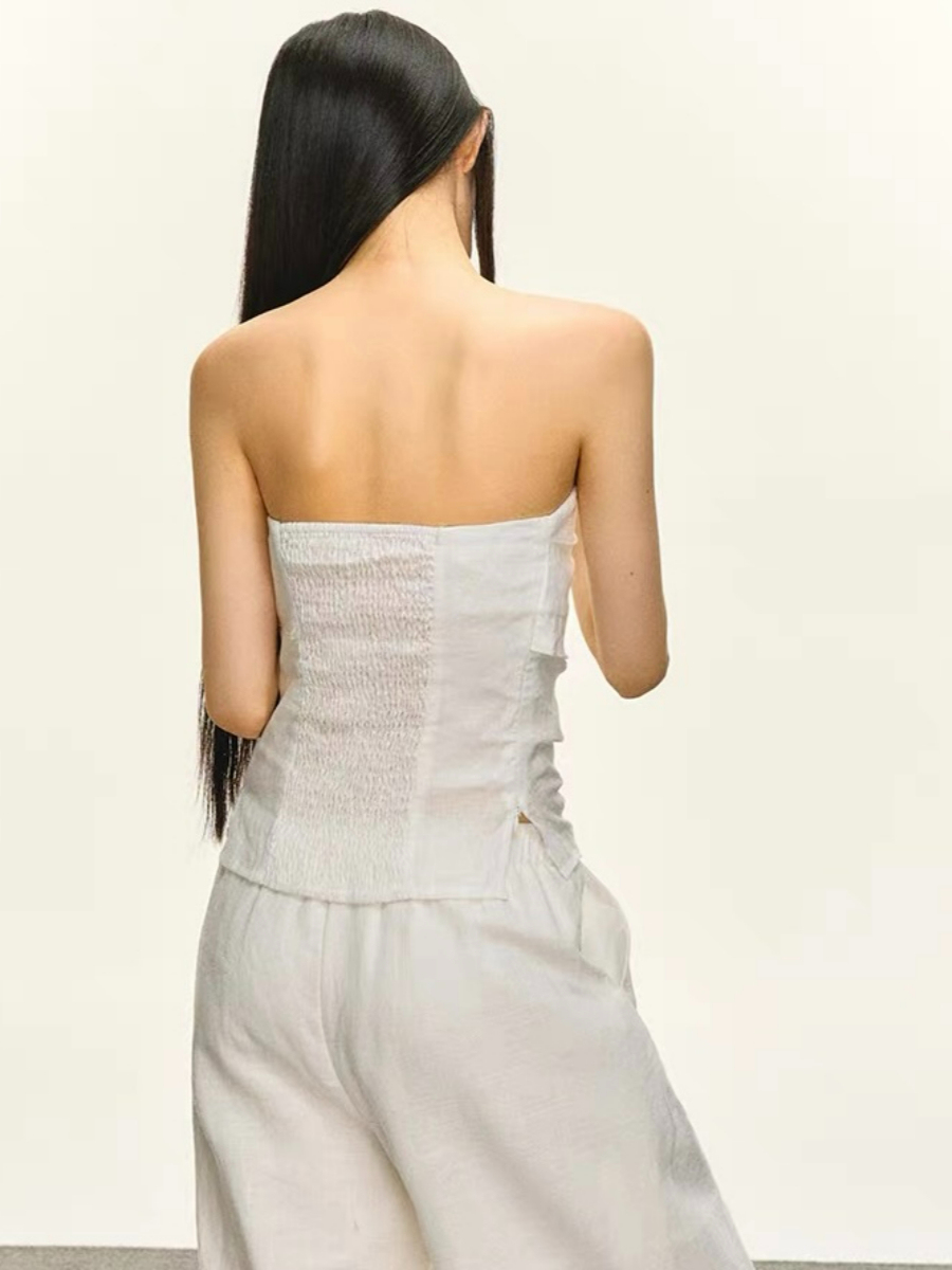 Destinee Linen Tube Top & Ramie Pants Set