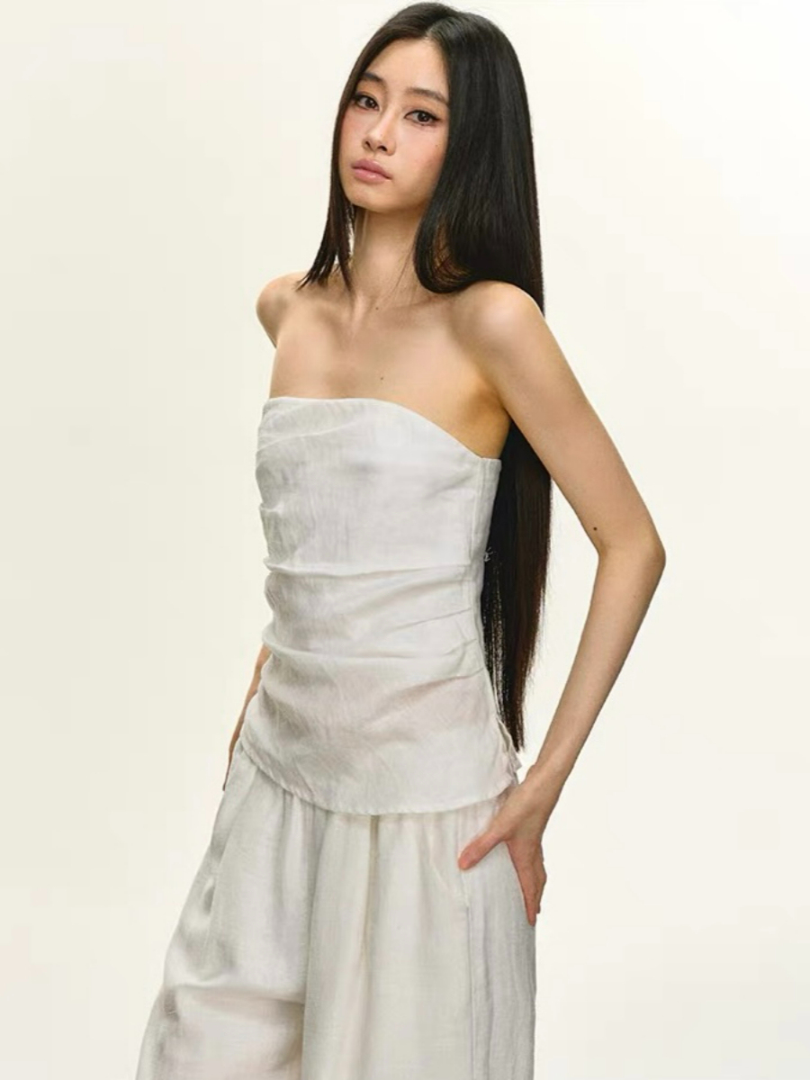 Destinee Linen Tube Top & Ramie Pants Set