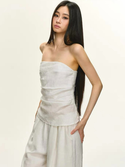 Destinee Linen Tube Top & Ramie Pants Set