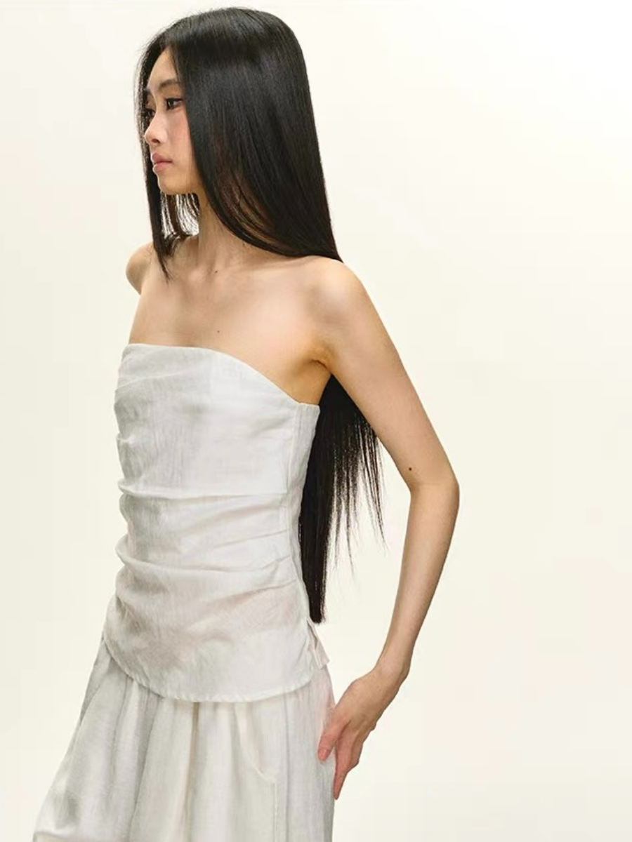 Destinee Linen Tube Top & Ramie Pants Set