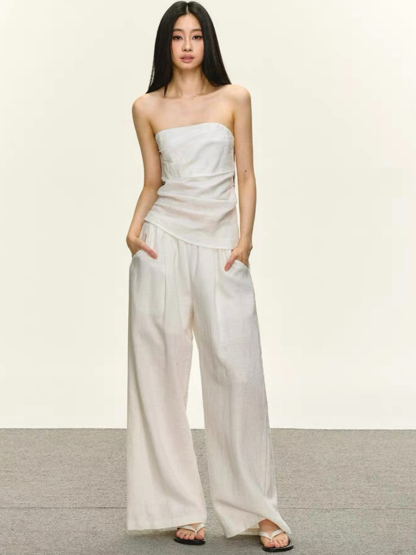 Destinee Linen Tube Top & Ramie Pants Set