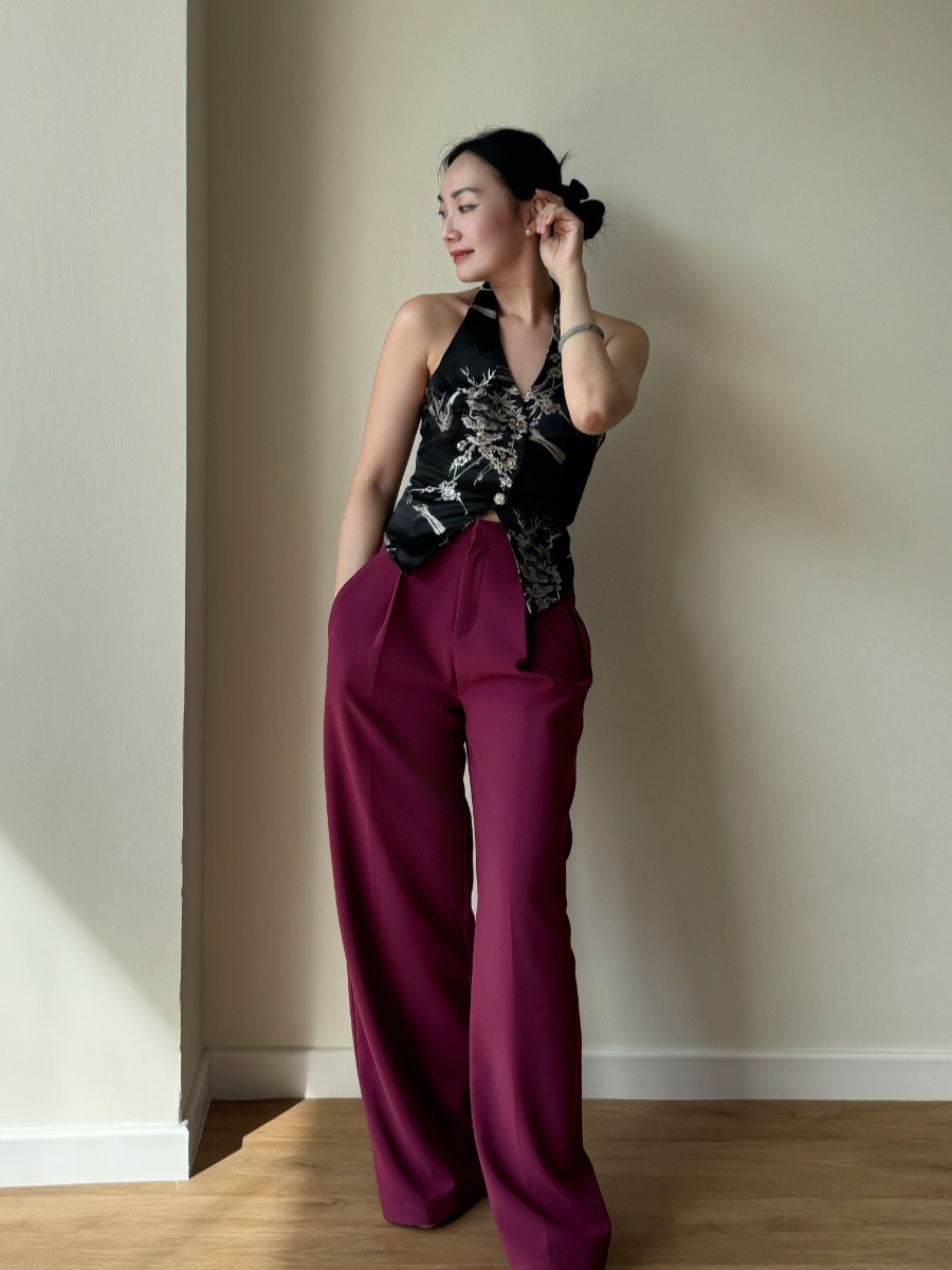 Shuang Mei Halter Neck Oriental Top