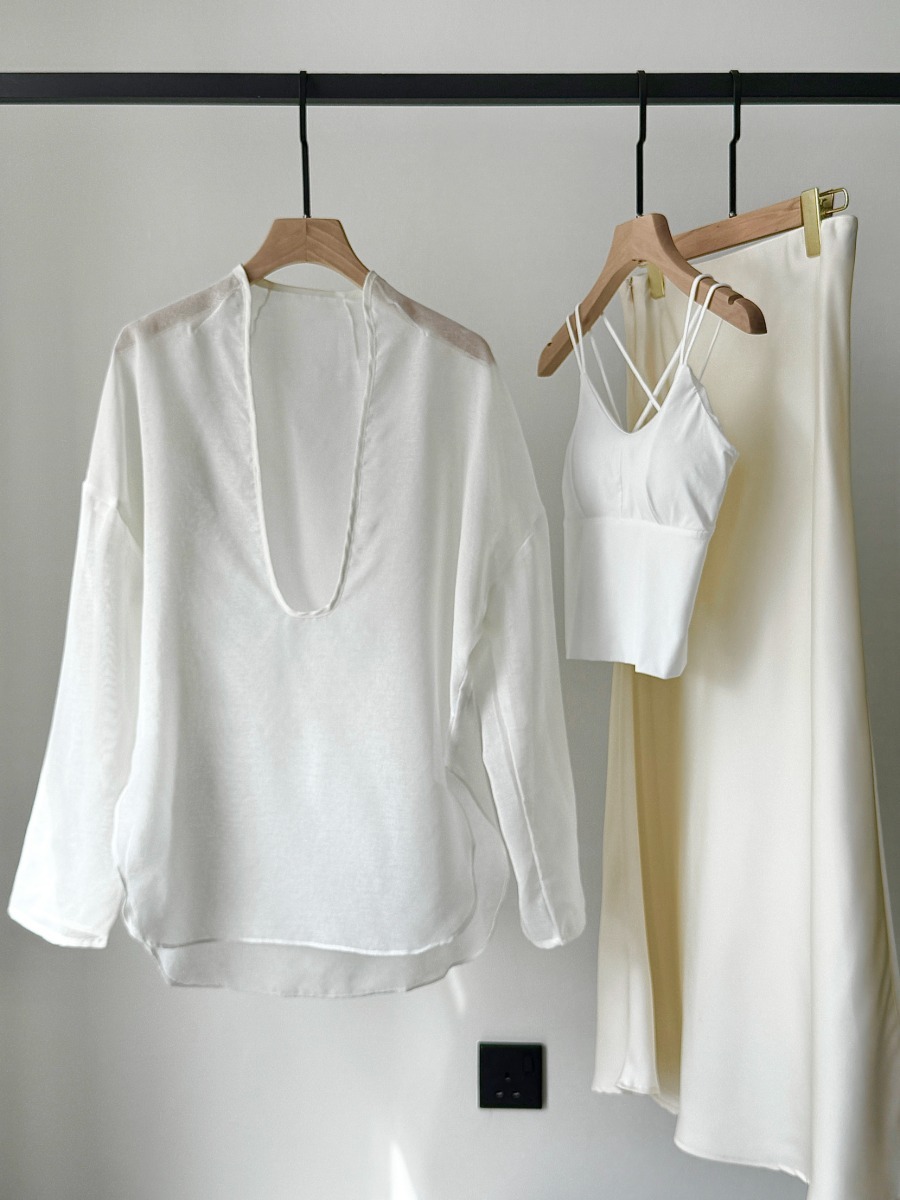 Viori Sheer Linen Top-The Black Bow-