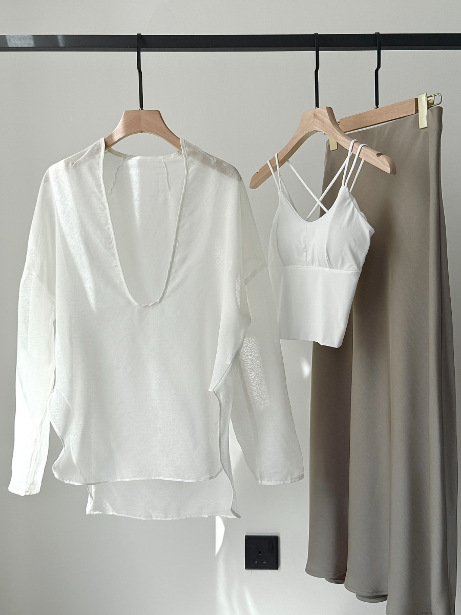 Viori Sheer Linen Top-The Black Bow-