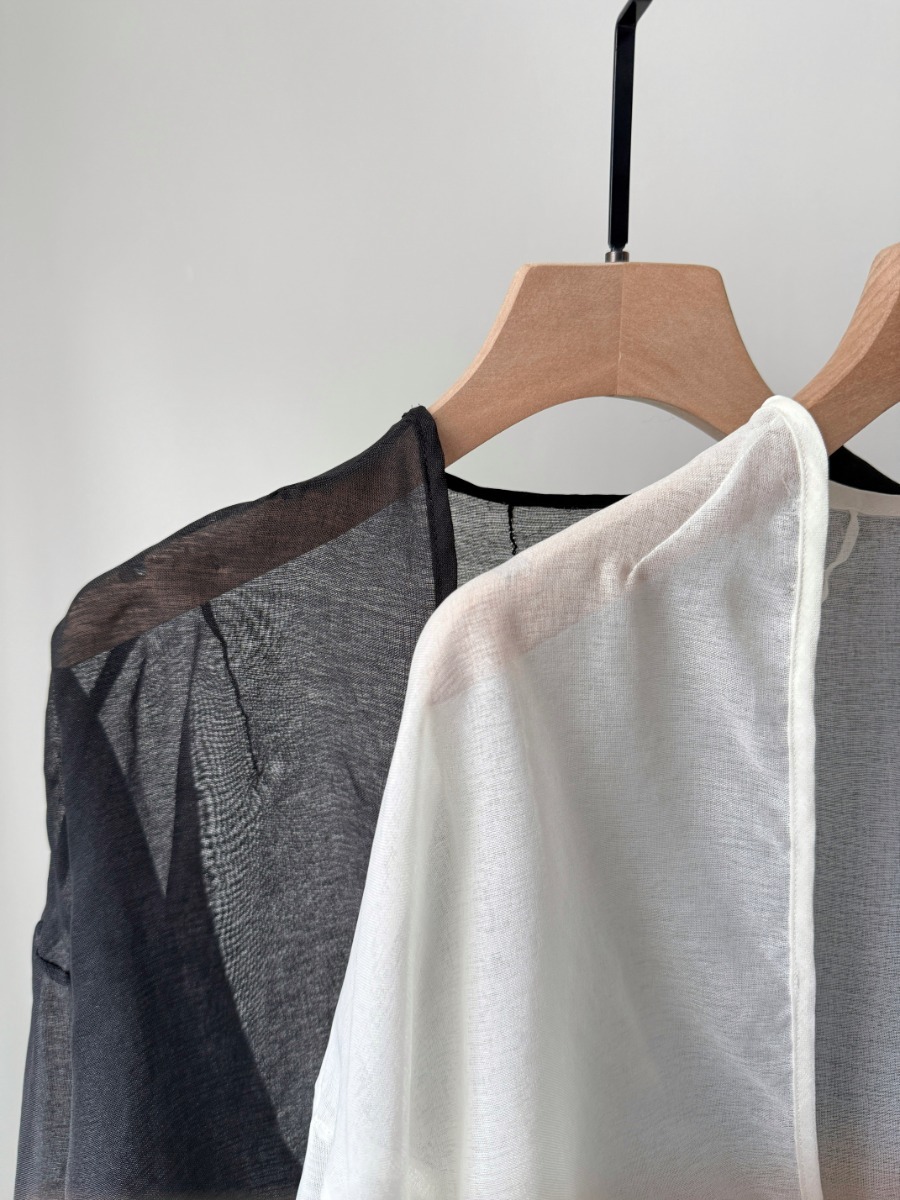 Viori Sheer Linen Top-The Black Bow-