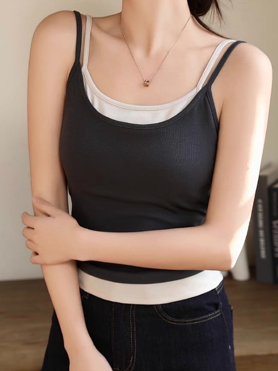 Quinn Fake Two Piece Padded Cami Top