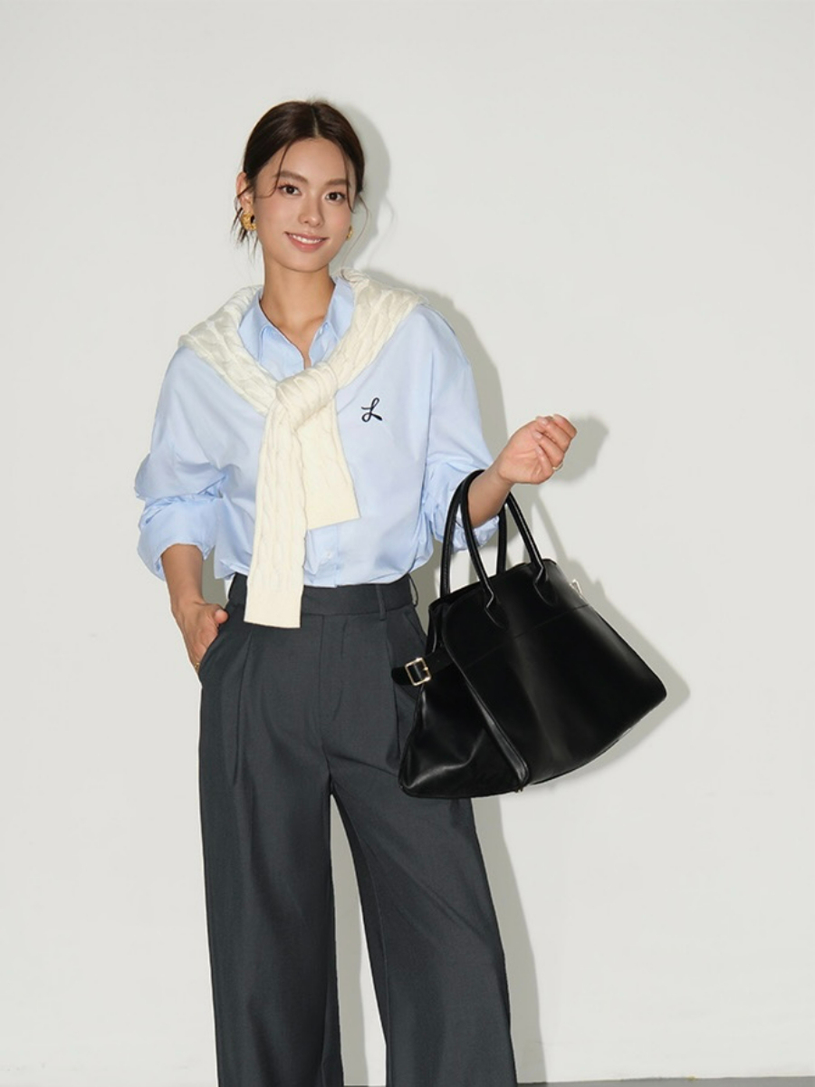 Zandaya Cotton Oversized Shirt-The Black Bow-