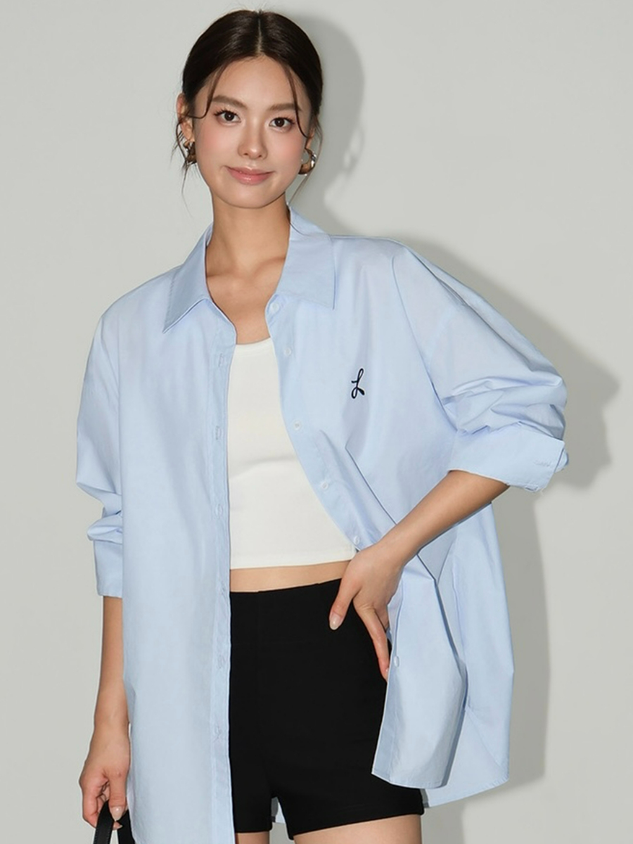 Zandaya Cotton Oversized Shirt-The Black Bow-